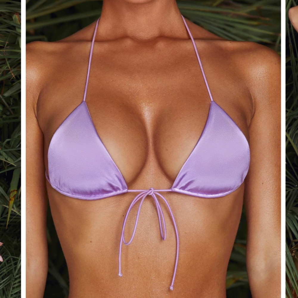 Oh Polly Purple Triangle Bikini Top
